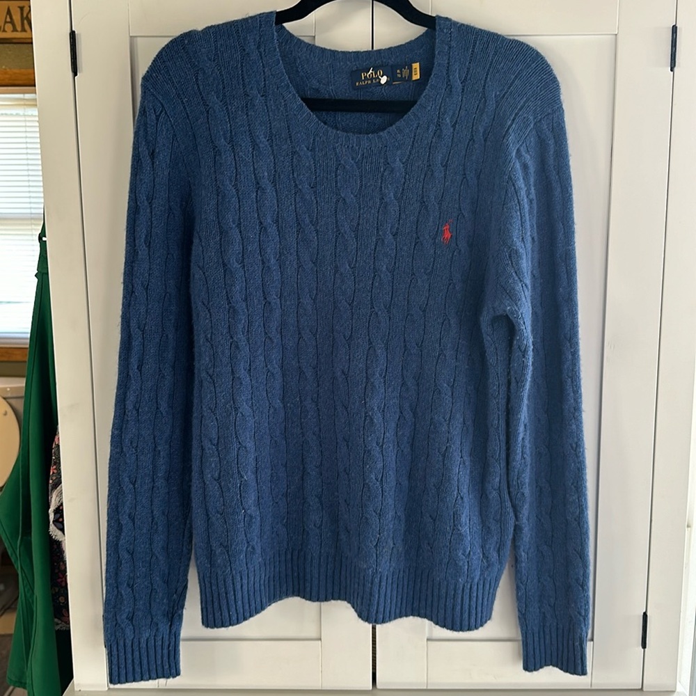 Ralph Lauren Women’s Polo Cable Wool Crewneck Sweater XL